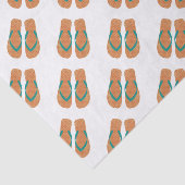 Papier Mousseline Orange Summer Beach Flip Flops Tissu Cadeau (Détail)
