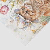 Papier Mousseline Orange Tabby Cat in Hat Easter Basket  (Détail)