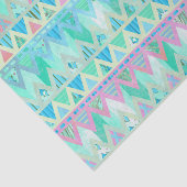 Papier Mousseline Orange turquoise en pastel légère aztèque tribale (Détail)