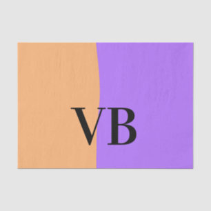 Papier Mousseline Orange violet solide ajouter nom lettre monogramme