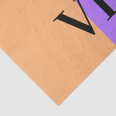 Papier Mousseline Orange violet solide ajouter nom lettre monogramme (Détail)