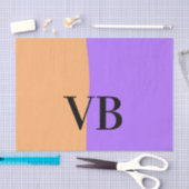 Papier Mousseline Orange violet solide ajouter nom lettre monogramme (Artisanat)