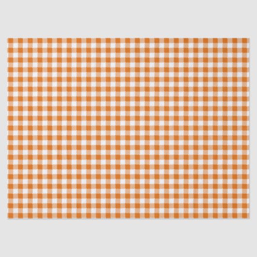 PAPIER MOUSSELINE ORANGE & WHITE EN VICHY MOTIF PLAID (Recto)