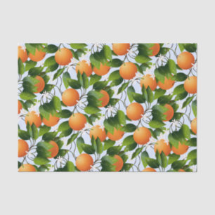 Papier Mousseline Oranges Agrumes Fruit Floral