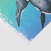 Papier Mousseline Orca Whale cristal Turquoise (Détail)