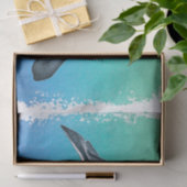 Papier Mousseline Orca Whale cristal Turquoise (Cadeau)