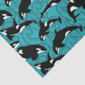 Papier Mousseline Orcas Killer Whales in the Ocean Patterned (Détail)