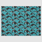 Papier Mousseline Orcas Killer Whales in the Ocean Patterned (Recto)