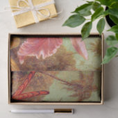 Papier Mousseline Orchidée avec deux colibris, peinture d'art (Cadeau)