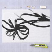 Papier Mousseline Orchidée Blanc : Abstrait blanc et noir (Artisanat)