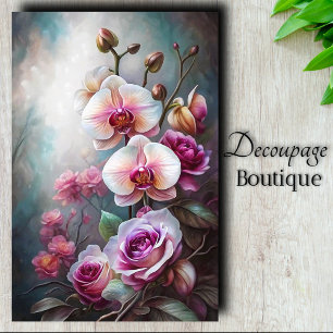 Papier Mousseline Orchidée Rose Rêve Découpage