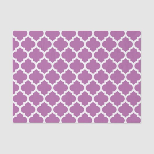 Papier Mousseline Orchidée violet blanc Marocain Quatrefoil Motif #5 (Recto)
