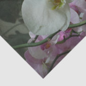Papier Mousseline Orchidées blanches et violettes (Détail)