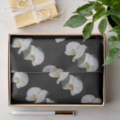 Papier Mousseline Orchidées blanches romantiques, photo florale trop (Cadeau)