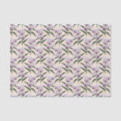 Papier Mousseline Orchidées blanches violettes délicates sur crème V (Recto)