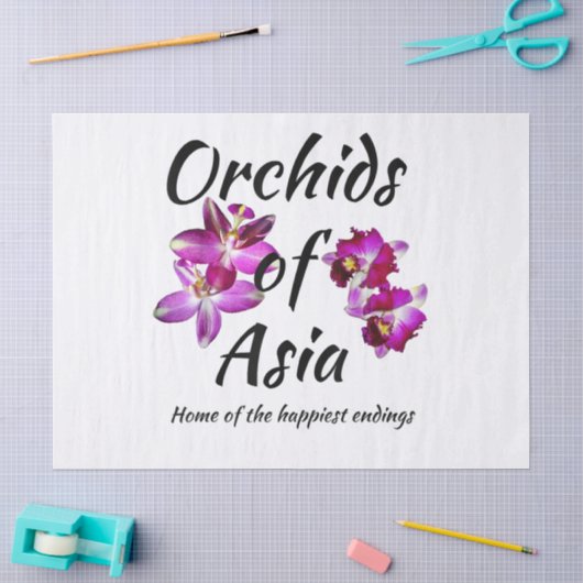 Papier Mousseline Orchidées d'Asie (Artisanat)
