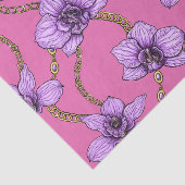 Papier Mousseline Orchidées et chaînes, violet et rose (Détail)