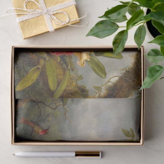 Papier Mousseline Orchidées et colibri Heade (Cadeau)