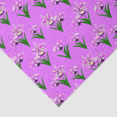 Papier Mousseline Orchidées sauvages - Orchidées violettes et feuill (Détail)