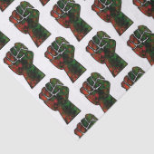 Papier Mousseline orgueil noir poing vert rouge pan drapeau africain (Détail)