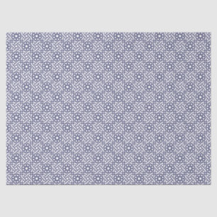 Papier Mousseline Oriental Bleu Blanc Marocain Motif géométrique