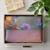 Papier Mousseline Oriental bleu calico chat sauvage, Imaginaire (Cadeau)