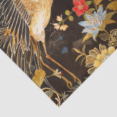 Papier Mousseline Oriental Crane and Floral Elegance (Détail)