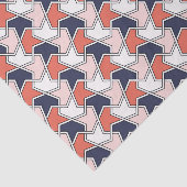 Papier Mousseline Oriental Rouge Bleu Bleu Flèches géométriques Art (Détail)