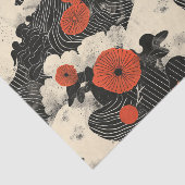 Papier Mousseline Oriental rouge et noir (Détail)