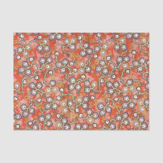 Papier Mousseline Origami japonais rouge errant de fleur pourpre (Recto)