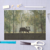 Papier Mousseline Orignaux dans l'illustration de forêt (Artisanat)