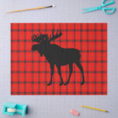 Papier Mousseline Orignaux rouges de plaid (Artisanat)