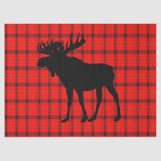 Papier Mousseline Orignaux rouges de plaid (Recto)