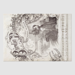 Papier Mousseline Ornat Script Songbook Musique Lady Bird Decoupage