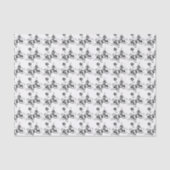 Papier Mousseline Ornate Black and White Flower Art Pattern (Recto)
