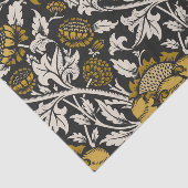 Papier Mousseline Ornate floral pattern with large gold flowers  (Détail)