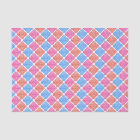 Papier Mousseline Ornate Patchwork Diamonds Pattern (Recto)