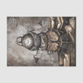 Papier Mousseline Ornate Steampunk Cauldron Spell Books and Clocks (Recto)