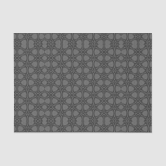 Papier Mousseline Ornate Webbed Pattern in Shades of Grey (Recto)