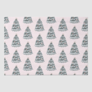 Papier Mousseline Ornement d'arbre de Noël rose vif