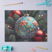 Papier Mousseline Ornement de Noël Décoré avec Complexité Decoupage (Artisanat)