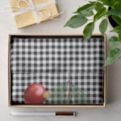 Papier Mousseline Ornement rouge de buffle noir moderne (Cadeau)