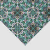 Papier Mousseline Ornement vert-turquoise (Détail)