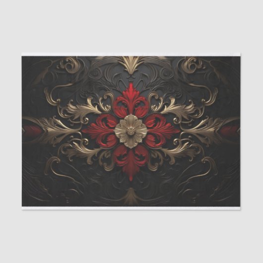 Papier Mousseline Ornement victorien de luxe III (Recto)