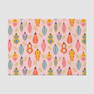 Papier Mousseline Ornements colorés rétro Motif de Noël