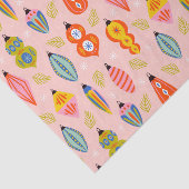 Papier Mousseline Ornements colorés rétro Motif de Noël (Détail)