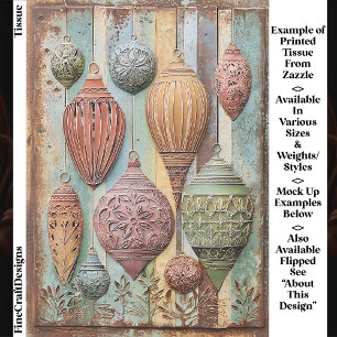 Papier Mousseline Ornements de Fêtes Rustique Bohème Chic EA1R Décou
