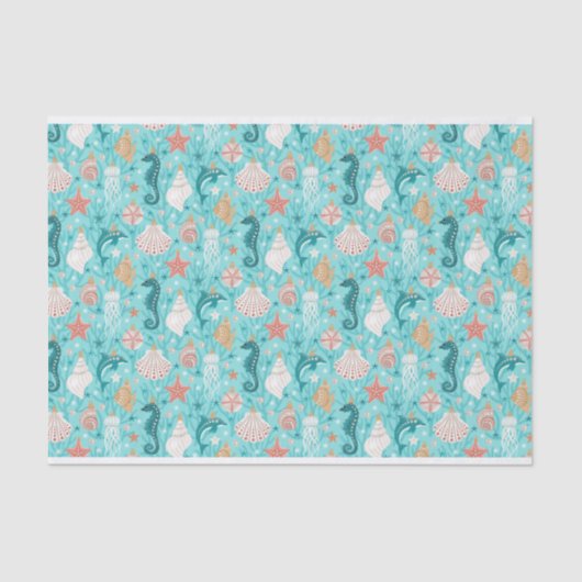 Papier Mousseline Ornements de Noël côtiers (Recto)