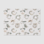 Papier Mousseline Ornements de Noël Crème Chic (Recto)