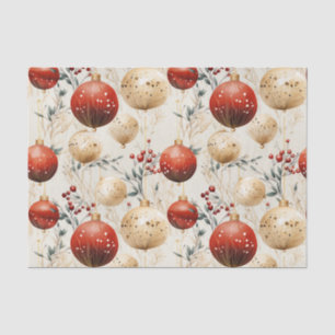 Papier Mousseline Ornements de Noël en or rouge Holly Berry Découpag